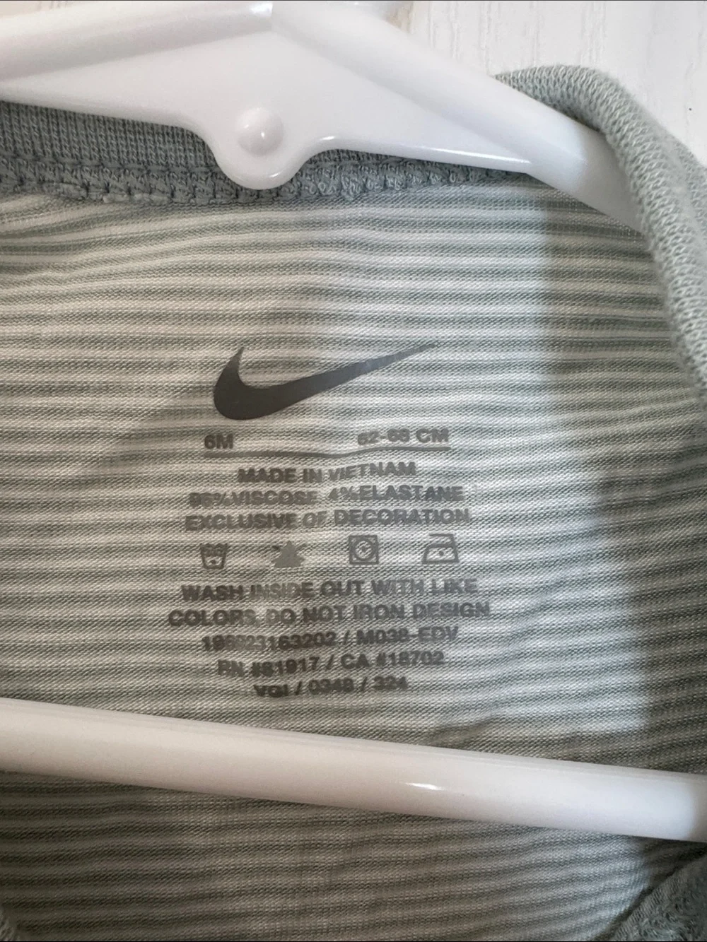 Nike Green Stripe Baby One-Piece Bodysuit 6M